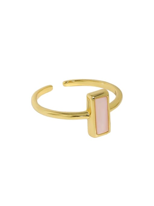 18K gold [14 adjustable] 925 Sterling Silver Shell Geometric Minimalist Band Ring